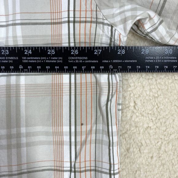 Rocawear Shirt Mens XXXL Tan Green Orange Plaid Long Sleeve Button Down Cotton - Picture 8 of 12